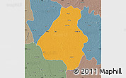 Political Map of Bareilly, semi-desaturated