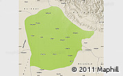 Physical Map of Bijnor, shaded relief outside