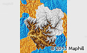 Physical Map of Chamoli, political outside