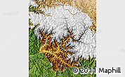 Physical Map of Chamoli, satellite outside