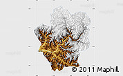 Physical Map of Chamoli, single color outside
