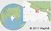 Savanna Style Location Map of Gorakhpur, highlighted country