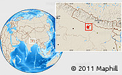 Shaded Relief Location Map of Gorakhpur