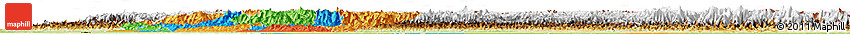 Political Horizon Map of Uttar Pradesh, physical outside