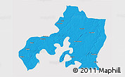 Political 3D Map of Jhansi, cropped outside