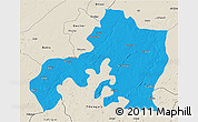 Political 3D Map of Jhansi, shaded relief outside