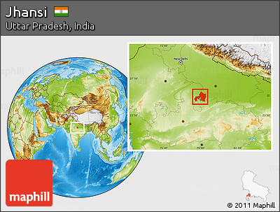 Physical Location Map of Jhansi