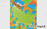 Physical Map of Uttar Pradesh, political outside