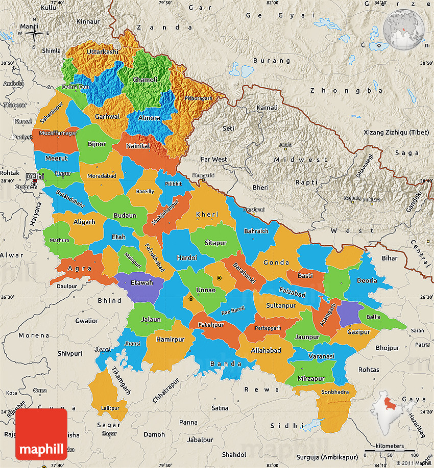 map of up political map of uttar pradesh shaded relief outside map of up political map of uttar pradesh shaded relief outside