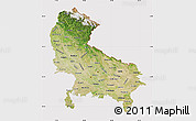 Satellite Map of Uttar Pradesh, cropped outside