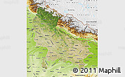 Satellite Map of Uttar Pradesh, physical outside