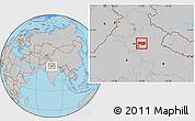 Gray Location Map of Meerut