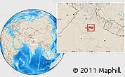 Shaded Relief Location Map of Meerut