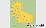 Savanna Style Simple Map of Uttar Pradesh, single color outside