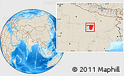 Shaded Relief Location Map of Sonbhadra