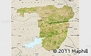 Satellite Map of Sonbhadra, shaded relief outside