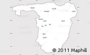 Silver Style Simple Map of Sonbhadra, cropped outside