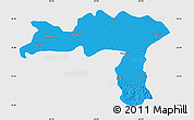 Political Map of Varanasi, single color outside