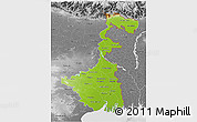 Physical 3D Map of West Bengal, desaturated