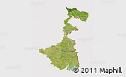 Satellite 3D Map of West Bengal, cropped outside