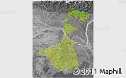 Satellite 3D Map of West Bengal, desaturated