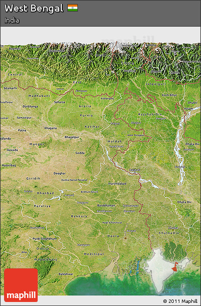 Satellite 3D Map of West Bengal