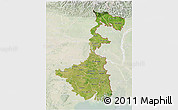 Satellite 3D Map of West Bengal, lighten