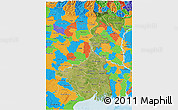 Satellite 3D Map of West Bengal, political outside