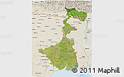 Satellite 3D Map of West Bengal, shaded relief outside