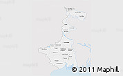 Silver Style 3D Map of West Bengal, single color outside