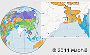 Political Location Map of Calcutta, highlighted country