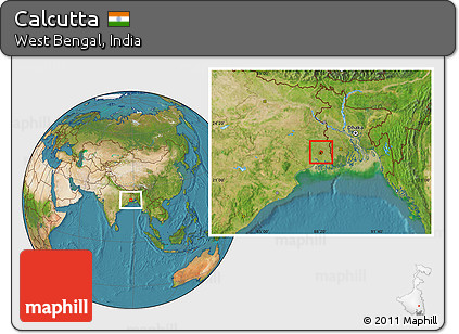 Satellite Location Map of Calcutta
