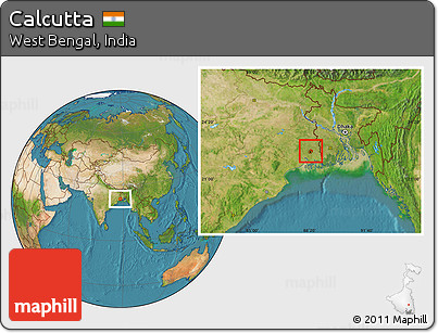 Satellite Location Map of Calcutta