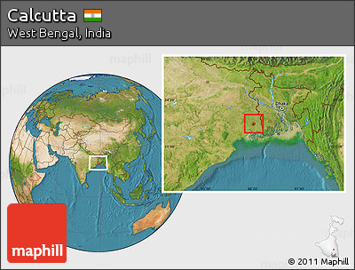 Satellite Location Map of Calcutta