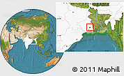 Satellite Location Map of Calcutta, highlighted country