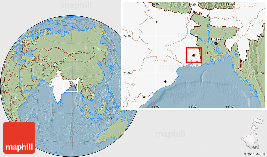 Calcutta Location On Map Savanna Style Location Map Of Calcutta, Highlighted Country, Hill Shading