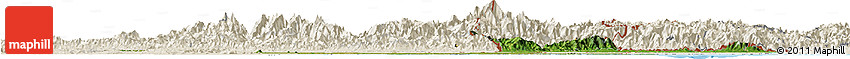 Satellite Horizon Map of West Bengal, shaded relief outside