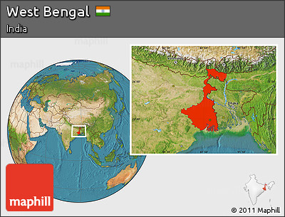Satellite Location Map of West Bengal