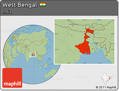 Savanna Style Location Map of West Bengal