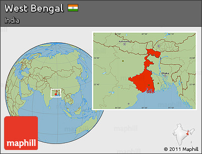 Savanna Style Location Map of West Bengal