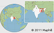 Savanna Style Location Map of West Bengal, highlighted country, within the entire country
