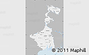 Gray Map of West Bengal, single color outside