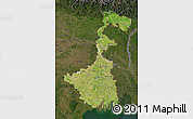 Satellite Map of West Bengal, darken