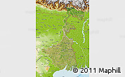 Satellite Map of West Bengal, physical outside