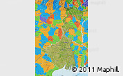 Satellite Map of West Bengal, political outside