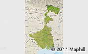 Satellite Map of West Bengal, shaded relief outside