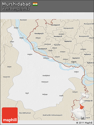 Classic Style 3D Map of Murshidabad