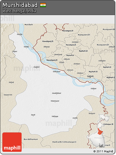 Classic Style 3D Map of Murshidabad