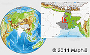 Physical Location Map of Murshidabad, highlighted country, highlighted parent region