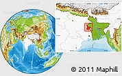 Physical Location Map of Murshidabad, highlighted country